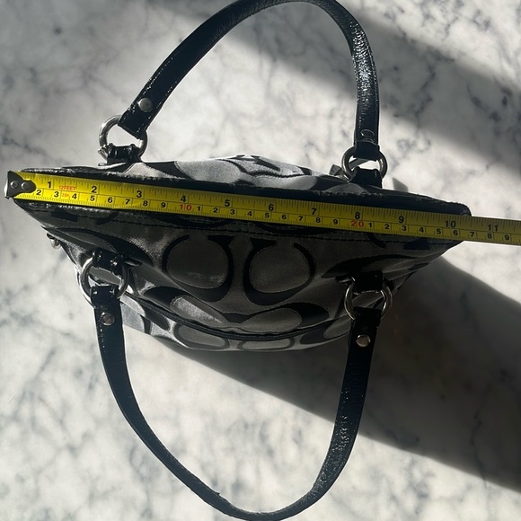 Coach gray black silver metallic purse handbag - Picture 11 of 12